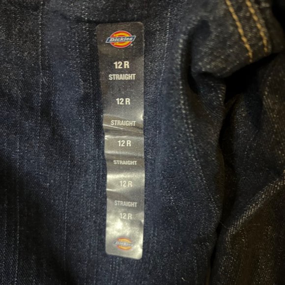 NEW Dickies Jeans Flannel Lined FD117SVB Straight Leg Dark Wash Work Pants Women - Picture 6 of 10